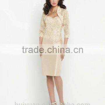 Long Sleeve Satin Lace Mother Bridesmaid Dress Designers photo-2