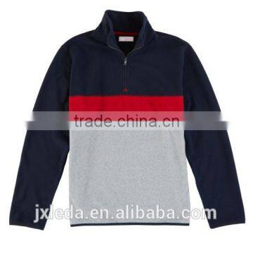 korea style slim fit quarter zip polo collar 100% polyester polar fleece mens sweatshirt