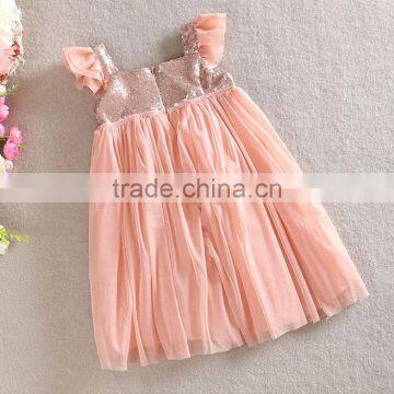 Girl Persnickety Remake Well Dressed Wolves Red Sequin Dress With Chiffon Ruffle Girl Sequin Dress photo-3