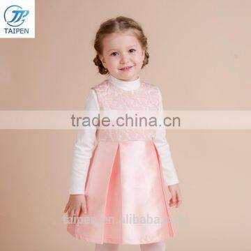 Girl's Pleated Satin Dress With Flower Printed High Quality Party Dress Designs For Girl Sleeveless Dress photo-2