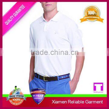 Knit collars white men polo shirt supplier in china