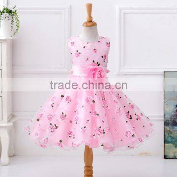 Children Elegant Party Dress Fancy Girls Flower Dress Kids Clothingl619 photo-5