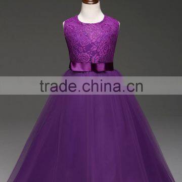 Children Girl Sleeveless Dress Embroidered Princess Lace Wedding Dress photo-3