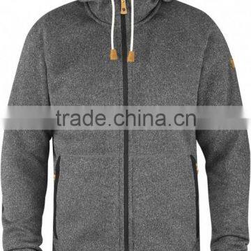 Grey Fleece Jacket With Stand Collar