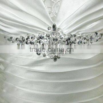 Sleeveless A Line Taffeta Wedding Dress photo-4