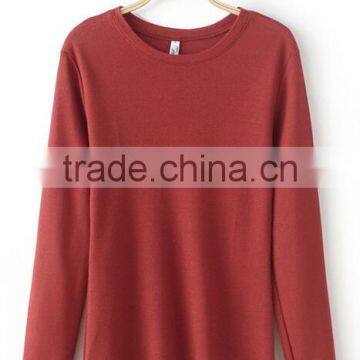 Runwaylover EY2227B Basic Women Long Sleeve V Neck T Shirt With Open Thumb Hole