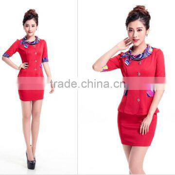 2016 Juqian Fashion Design Custom Colours Airline Stewardess Uniform photo-4