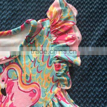 Mjy-129 Flamingo Flutter Dress Wholesale Baby Frocks Design Kids Summer Dresses Baby Frocks Designs Pictures Children Frocks photo-3