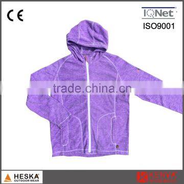 Ladies' Casual Outdoor Sport Knitted Wear Melange Walking Fleece Hoodie Jacket photo-2