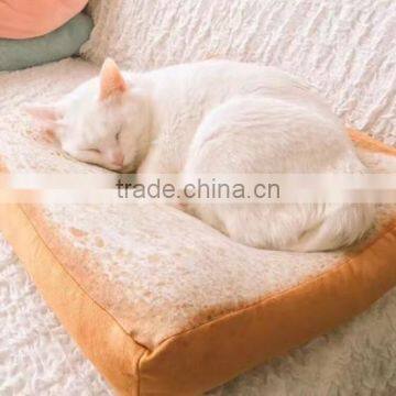 Bread toast shape soft cat cusion bed cute sponge pillow