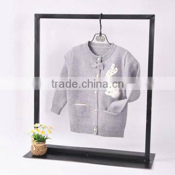 Wholesale Long Sleeve O Neck High Quality Knitting With Rabbit Pattern Girl Sweater Cardigan photo-3
