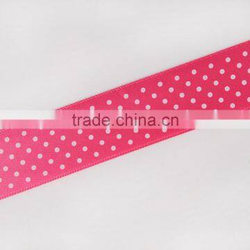 1" Printed Polyester Polka Dots Satin Ribbons photo-2