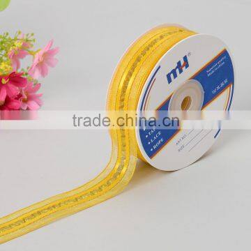 25mm Sheer Organza Pull Bow Ribbon with Satin Center