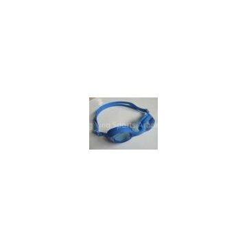 Custom made cool blue optical anti fog racing swimming goggles for kids