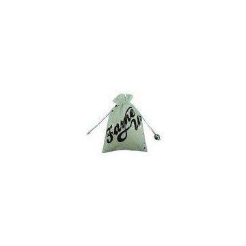 Small Cotton Drawstring Pouch Environmental-friendly With String And Bead