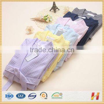 100% cotton plus size quilted waffle bathrobe for wholesale