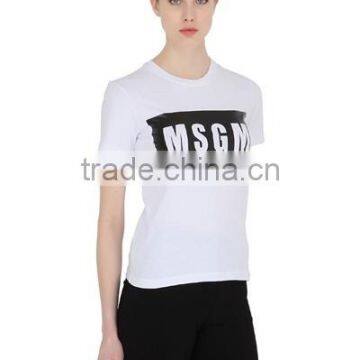 Custom Fashion White Printed T-Shirts Cotton/polyester Girls Fashion White Printed T-Shirts Short Sleeve Slim T Shirts for Women photo-5