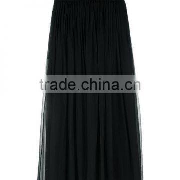 Custom Women 100% Silk Black Pleated Skirts,Fashion Summer Clothes Silk Pleated Skirts For Women photo-2