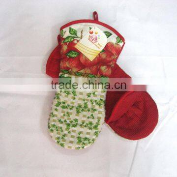 duckbilled apple design cotton twill hot sales good quality kitchen cotton oven mitt