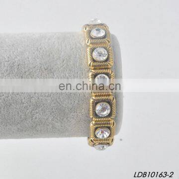 Antic Gold Silver Crystal Stretch Bracelet photo-2