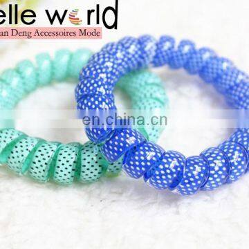 mini colorful polka dot telephone hair ties for hair elastic band