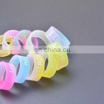 Fashion Couples Ring Candy Color Glow In The Dark Ring Hand Ring Silicone Elastic Rope photo-5