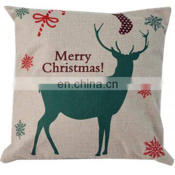 Custom christmas home decorative pillow cover fashion cute christmas new design cotton linen cushion cover