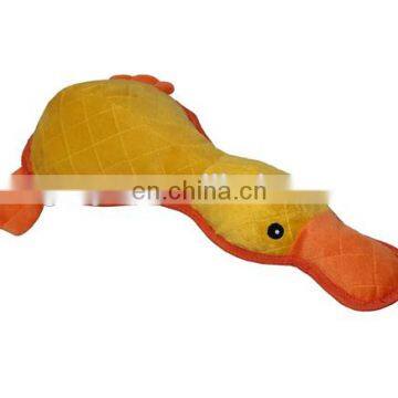 2016 new design Cute duck shape hard fabric Dog soft bite toys