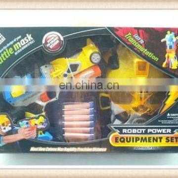 plastic transformable robot toy eva soft bullet gun