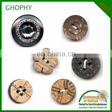 Wholesale bulk 1 hole cross wood buttons for craft or garment buttons