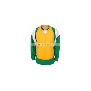 100% Poloester Color Block Hockey Jersey Gold Green