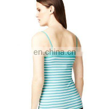 T-WV502 Summer Ladies Spaghetti Strap Tank Top Striped Singlet photo-3