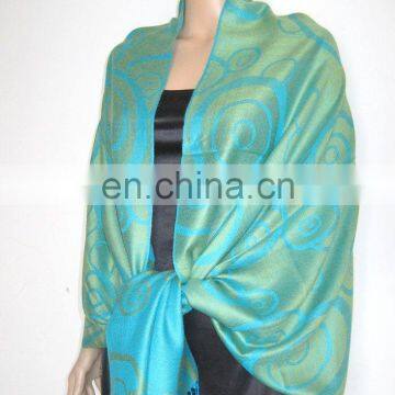 Z038_1017#: pashmina scarf with geometric circle pattern