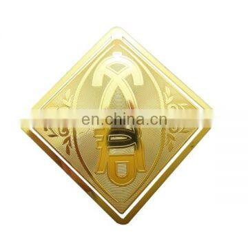 custom zinc alloy square gold plated bookmark