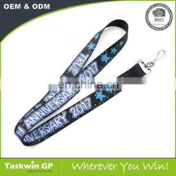 Top sale customized blue star logo polyester neck lanyards without MOQ