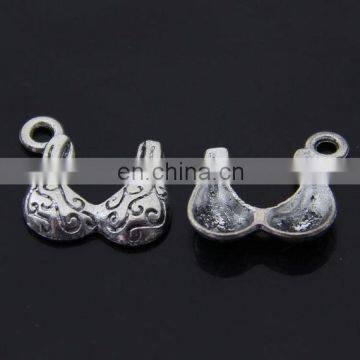 Vintage Jewelry Supply antique silver 15mm*14mm bra charms