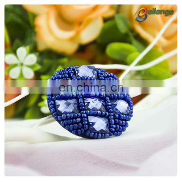 Wholesale blue color beaded decorative shirt button clip