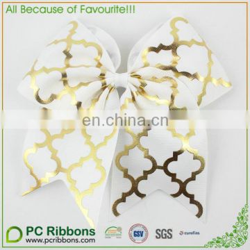 Wholesale Jumbo Gold Foil Cheer Bow With Elastic Bands