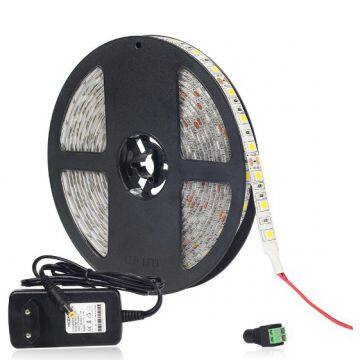 DC12V LED strip 5050 60LEDs /m 5M IP20 IP65 LED Flexible Strip Light 5050 SMF + DC12V adapter white / warm white