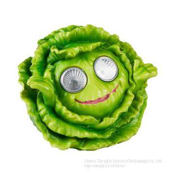 Resin Solar Lamp Garden Decoration Broccoli/Potatoes/Lettuce Resin Crafts Garden Decoration Mouth photo-5