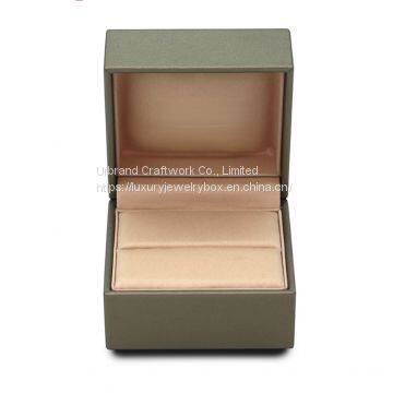 Plastic Box Covered PU Leather Outside and Wrapped PU Leather Inside, Embossed Logo photo-2