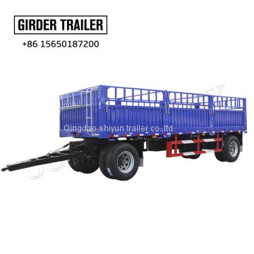 Dual axles transporting full truck type fence draw bar trailer