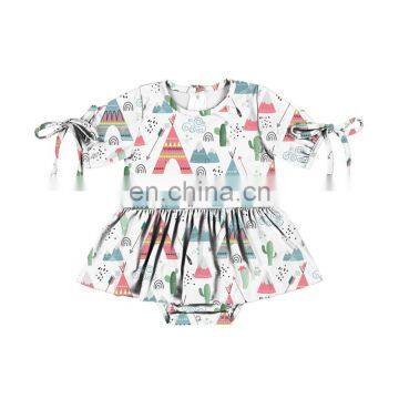 Soft bright floral pattern flower printing  Baby Girl Romper