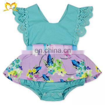 Chic Toddler Flower Dress Bodysuit Fashion Baby Girl Clothes Cute Baby Ruffle Rompers Wholesale