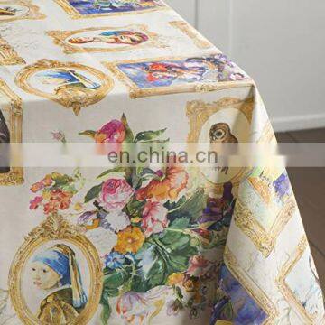 55x70in Cotton Linen Dust-Proof Table Cover for Kitchen Dining Room Party Home Tabletop Decoration photo-4