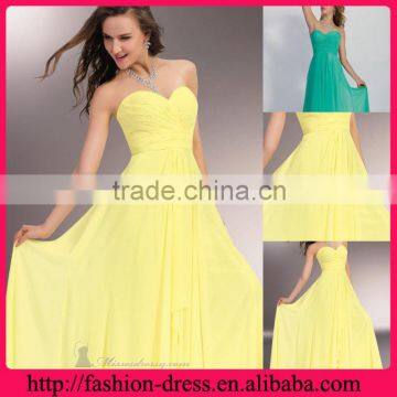 Stunning Beauty Sweetheart Strapless Off Shoulder Floor Length Chiffon 2014 evening dresses