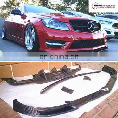 W204 A-Style Sport Carbon Fiber Body Kit for C-class after 2011year- front lip diffuser rear wing