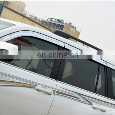 Chrome Door Visor Side Window Deflector Shade Sun Rain Shield Silver Strips Guard for Toyota Land Cruiser Prado 2009 photo-4