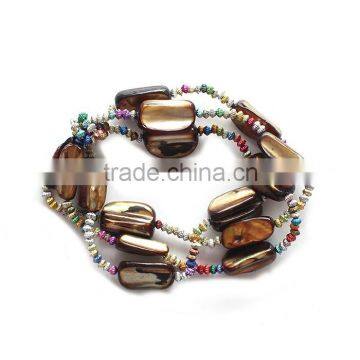 Fashion handmade three layer colorful beaded bracelet famous jewellery designers