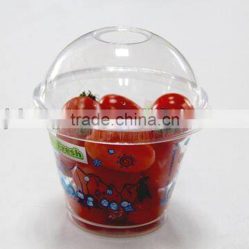 9oz clear disposable plastic cup, clear cherry cup, factory-made PET fruit container